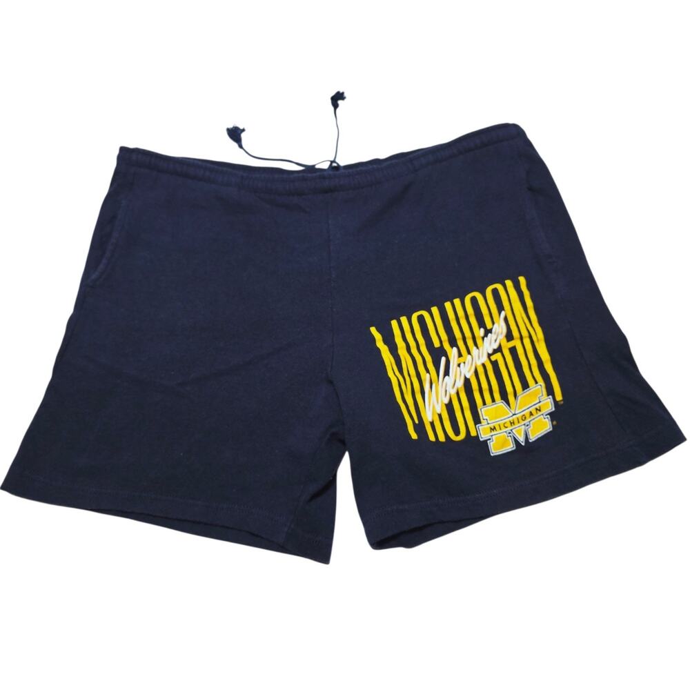 Michigan Wolverines NCAA Vintage Champion Blue Training Shorts Men's Large USA